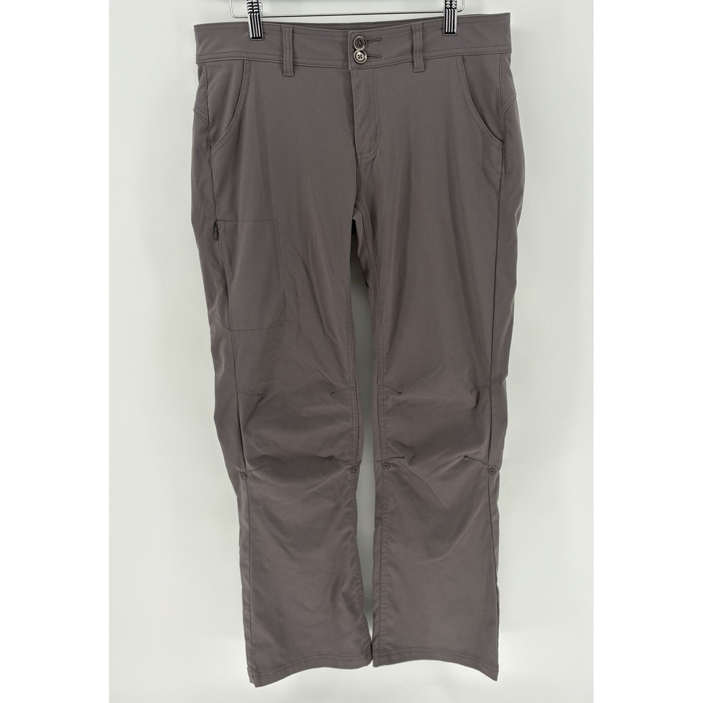 Prana Halle Hiking Pants Womens 10 Gray Nylon Stretch Zion Roll Up